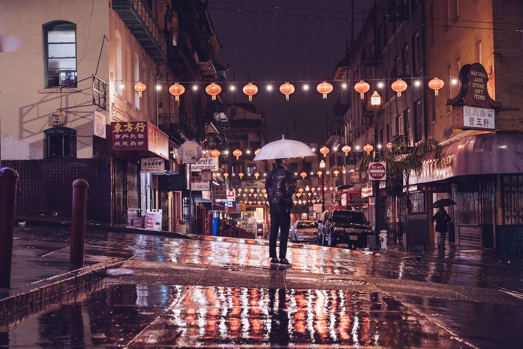 Rainy Night in San Francisco's Chinatown